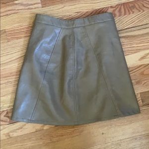 Tan leather skirt